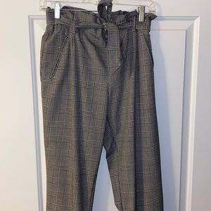 Zara Plaid Cropped Trousers